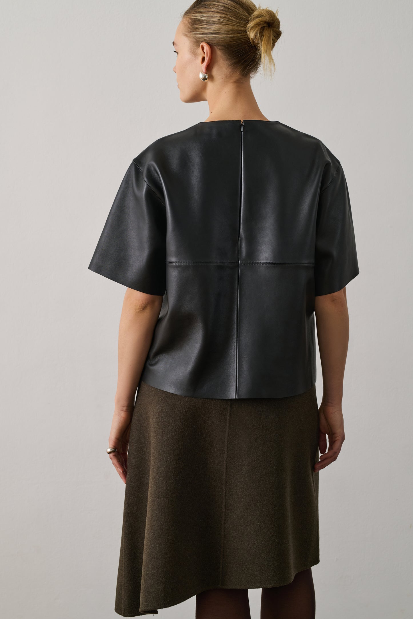 Blouse Frieda - Noir - Cuir - Femme