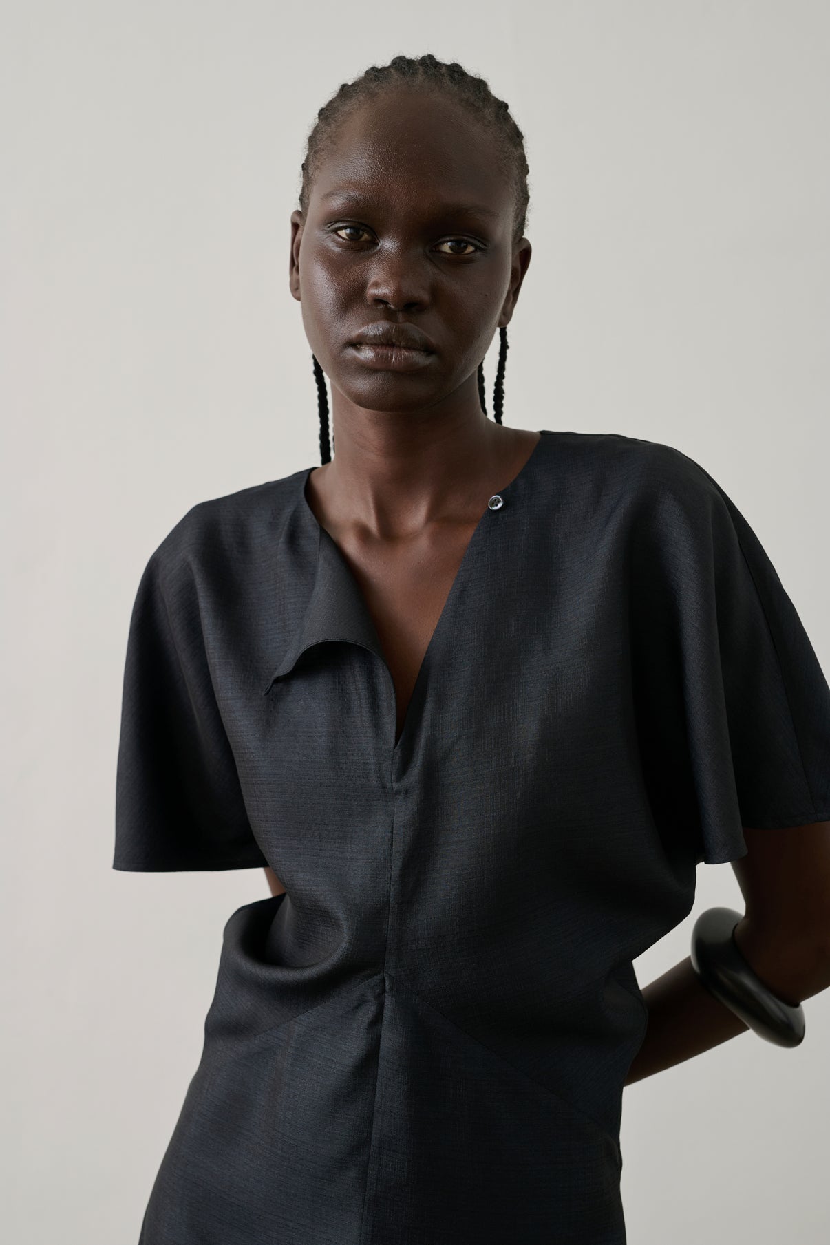 Robe Ella - Noir - Soie - Femme vue 2