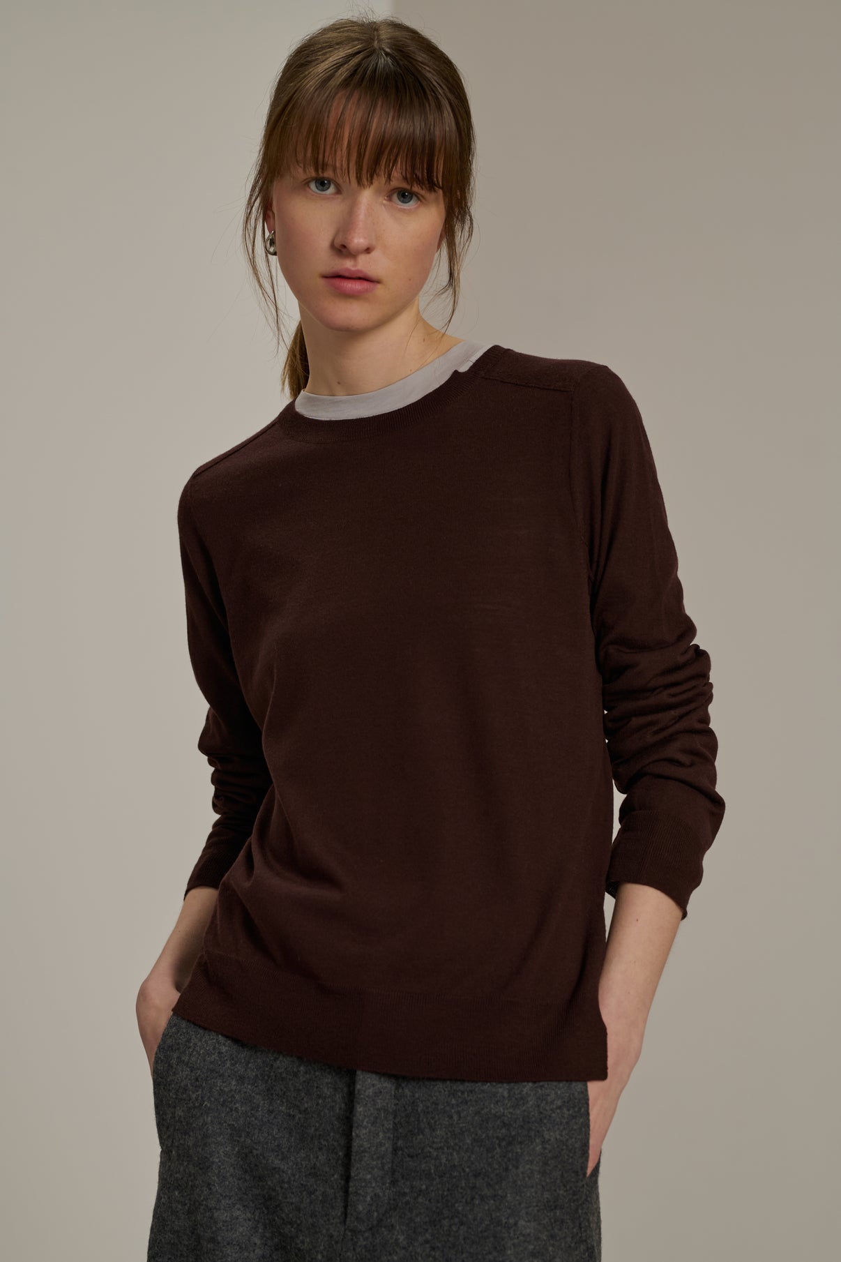 Pull Australie - Chocolat - Laine - Femme vue 1