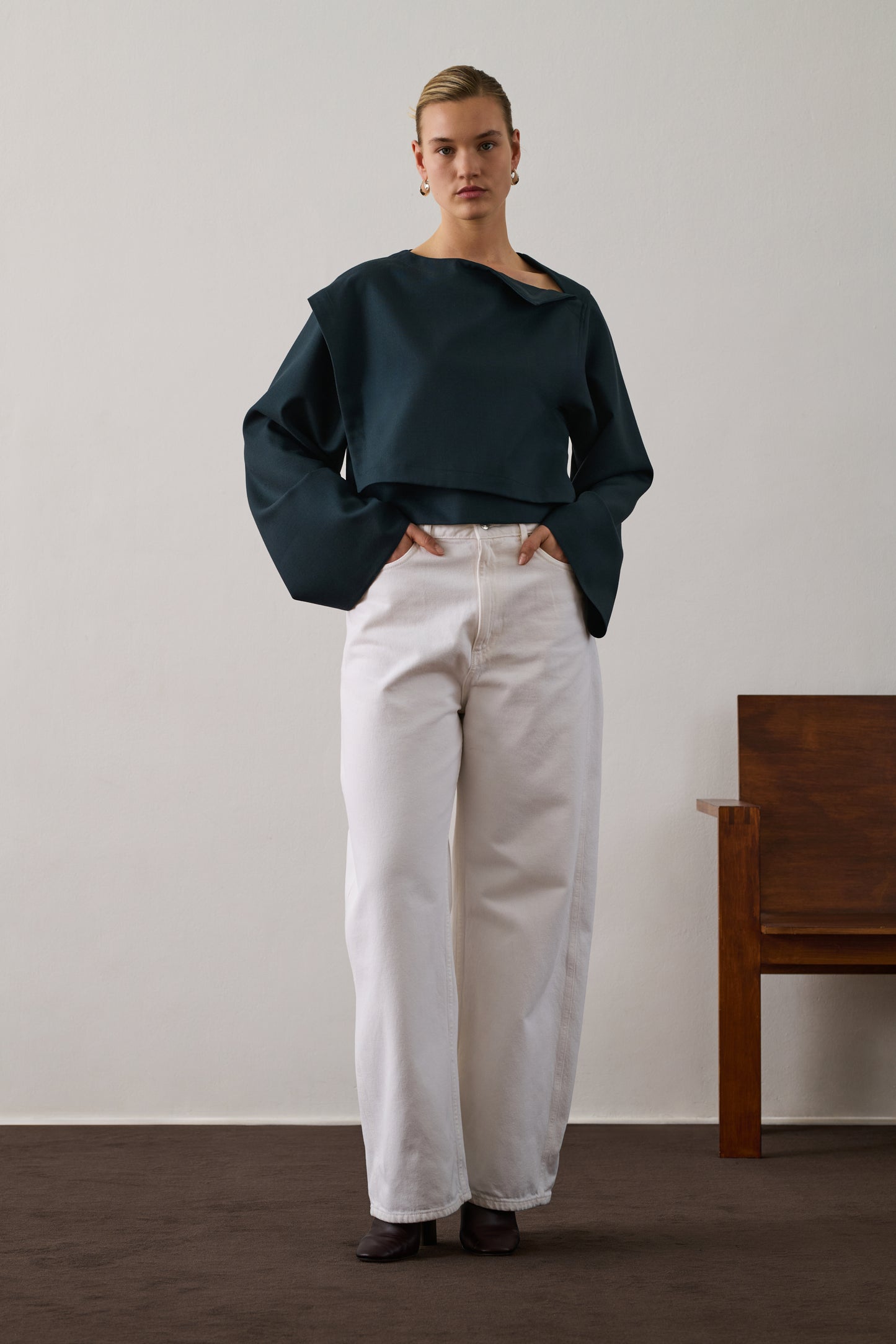 Blouse Eva - Pétrole - Laine - Femme