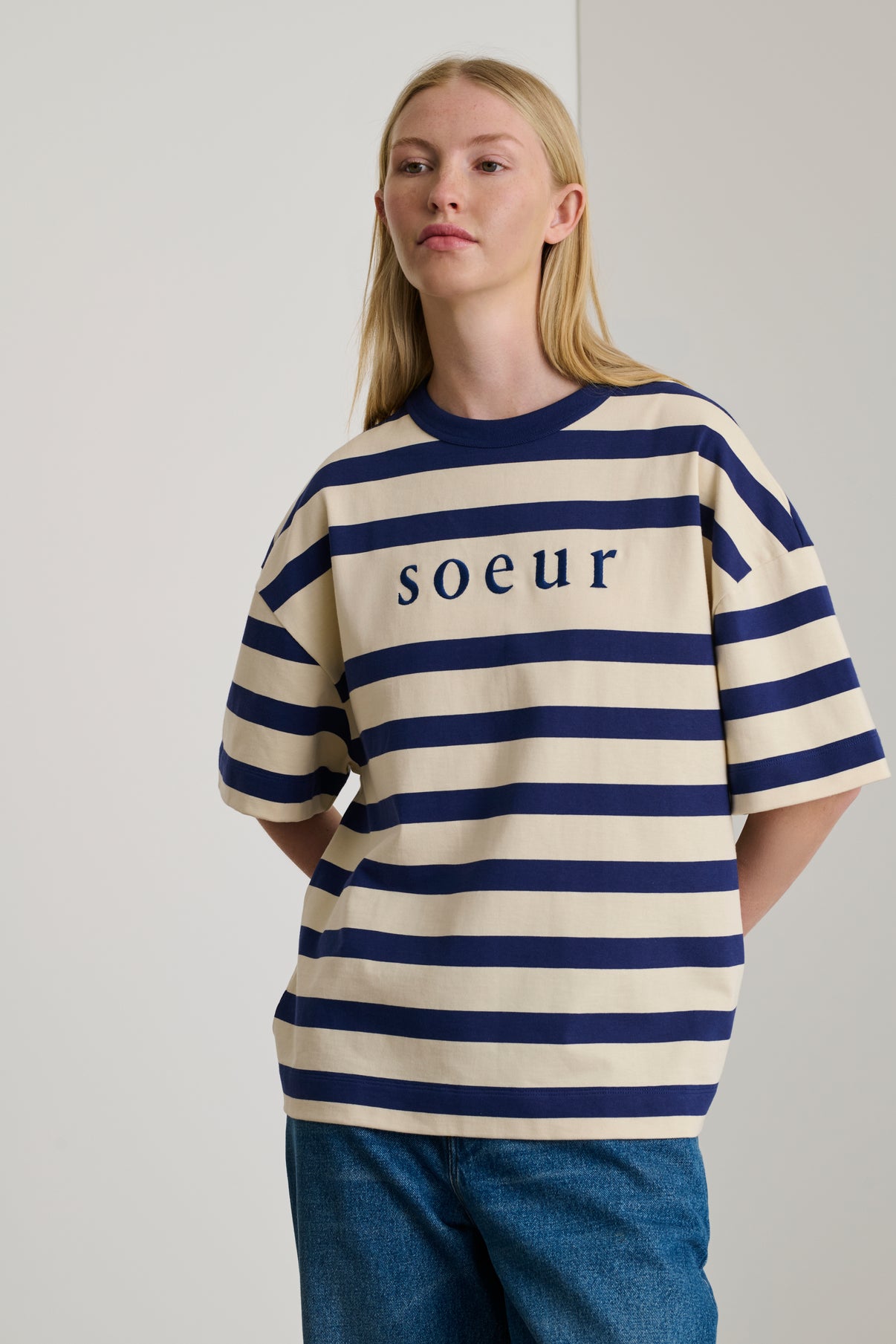 Tee-Shirt Adam - Écru/Marine - Coton - Femme vue 2